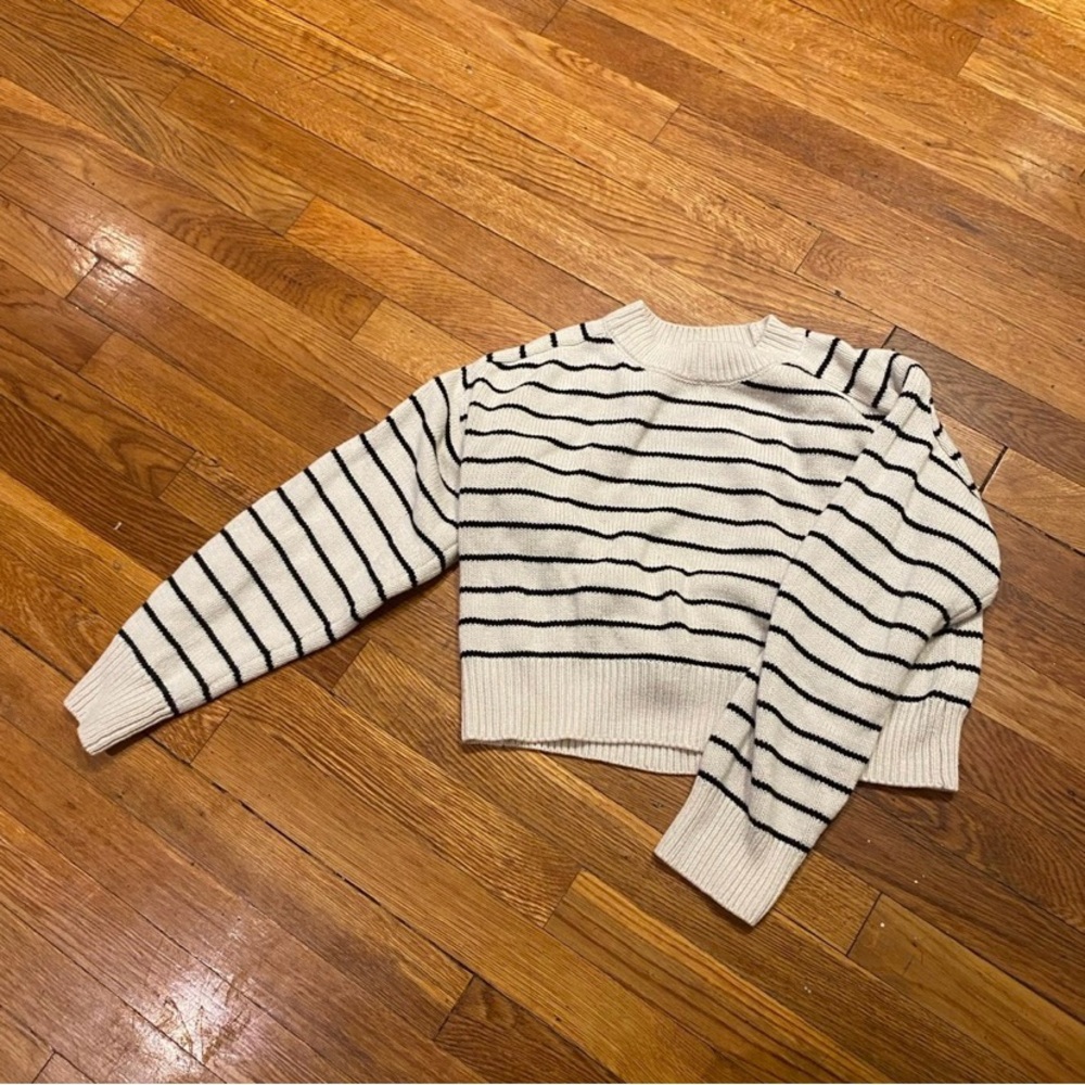 Cream and black striped sweater